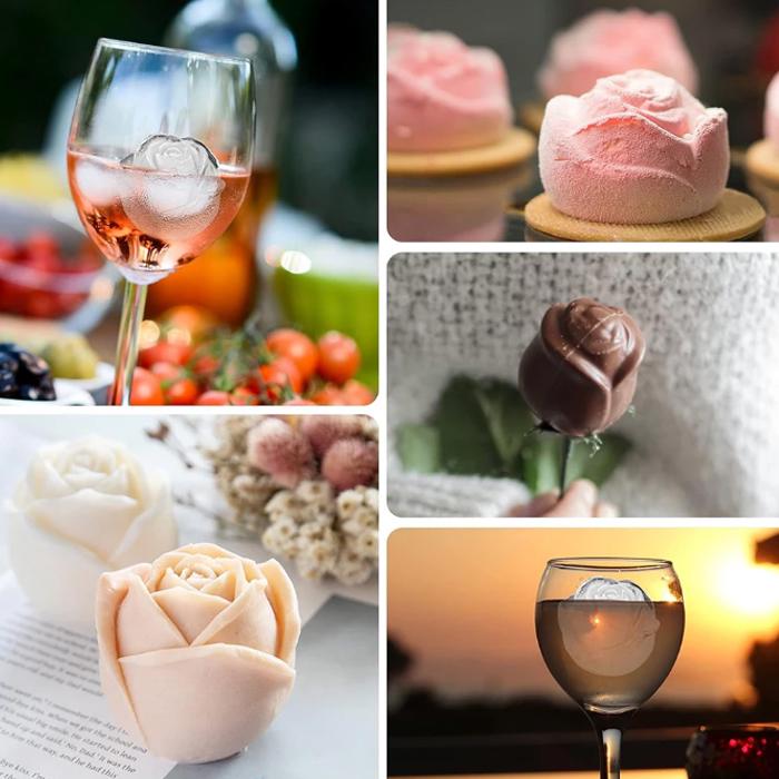 Форма для льда Роза силиконовая Фиолетовая (1259) - фото 3