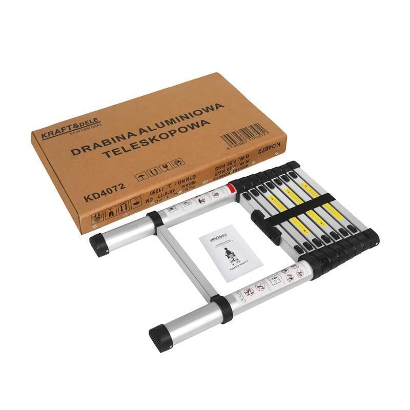 Стремянка алюминиевая Kraft&Dele KD4072 8 ступенек 2,6 м макс. 150 кг