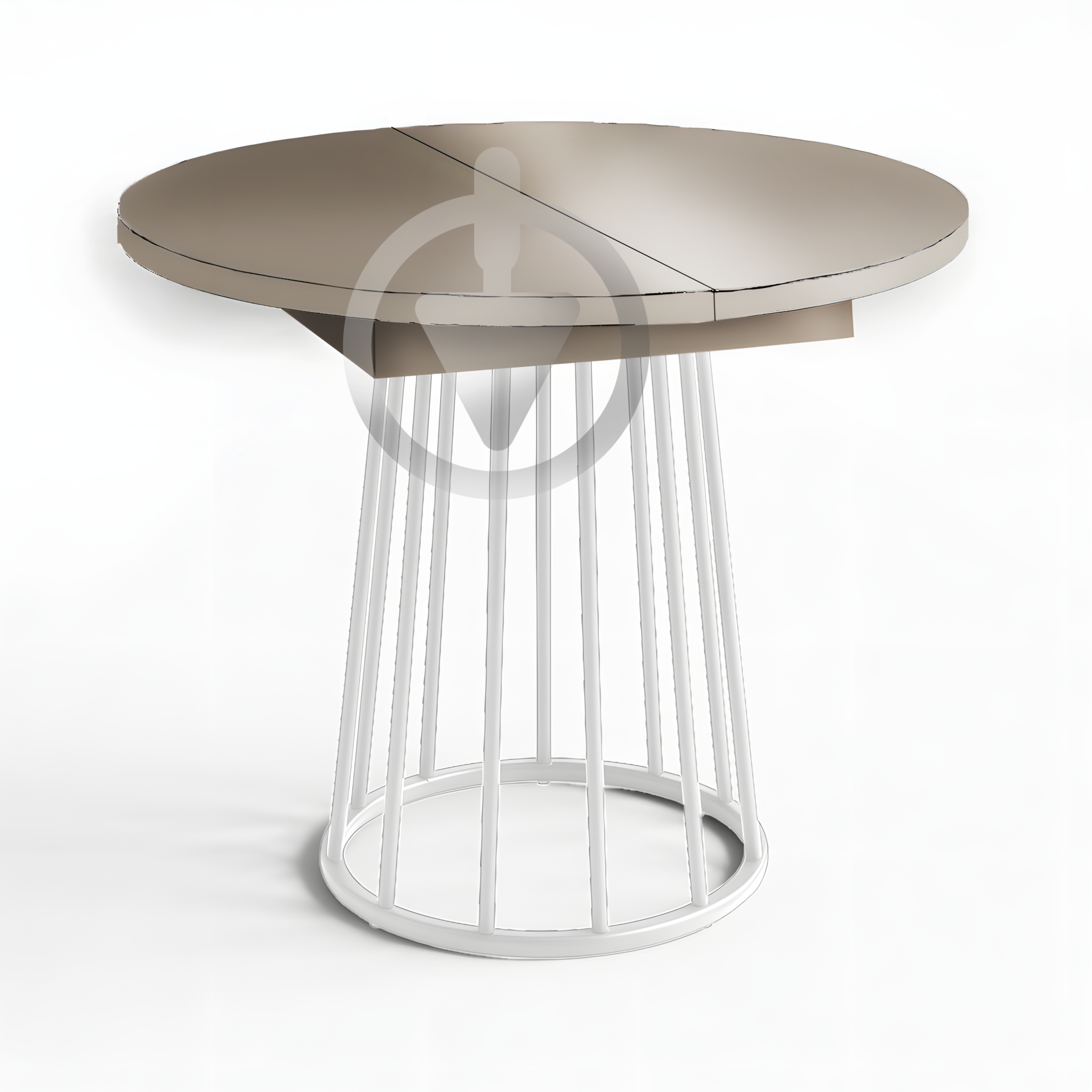 Стол кухонный раскладной RoMax Elegant Slide 80x80/110x80 см Loft Кашемир/Белый