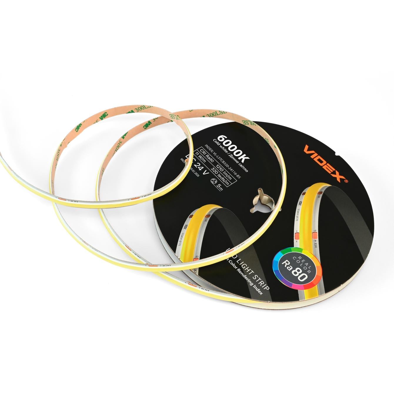 Світлодіодна стрічка Videx COB DC24V 55W 5M 6000K Ra80 IP20 VL-LSTCB320-24116-B5)