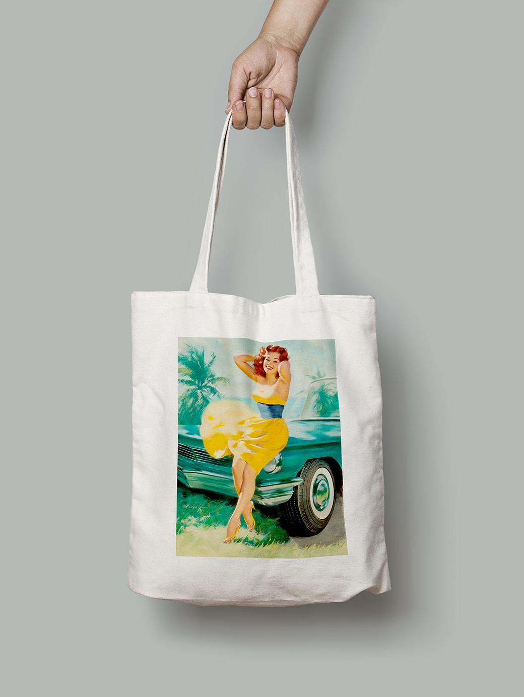 ᐉ Эко-сумка Девушка и машина разлетающееся платье шопер (pin_up_023009_Bag)  • Купить в Киеве, Украине • Лучшая цена в Эпицентр