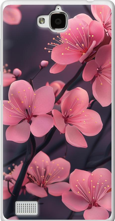Чехол на Huawei Honor 3C Пурпурная сакура (6075u-307-42517)