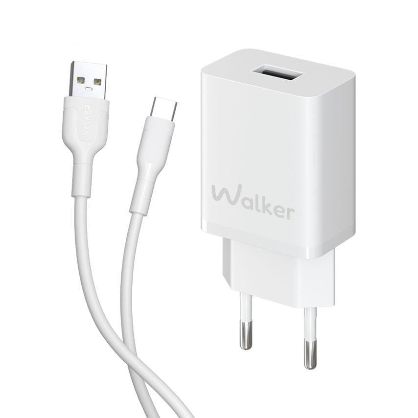 Сетевое зарядное устройство для Walker 2в1 WH-26 1USB/2.4A и Data Cable USB to Type-C White