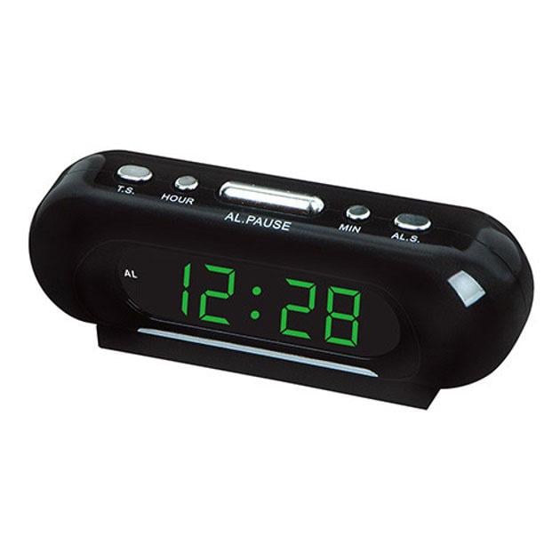 Часы сетевые настольные часы с будильником с салатовой подсветкой (VST-716-4)