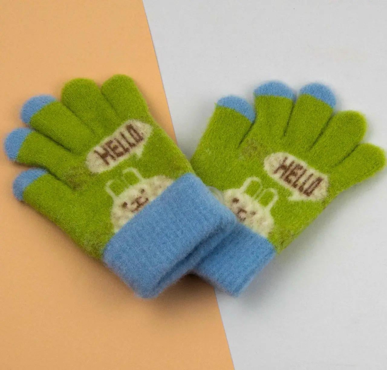 Детские перчатки зимние 2-4 года р. 11 Салатовый (24-8-005)