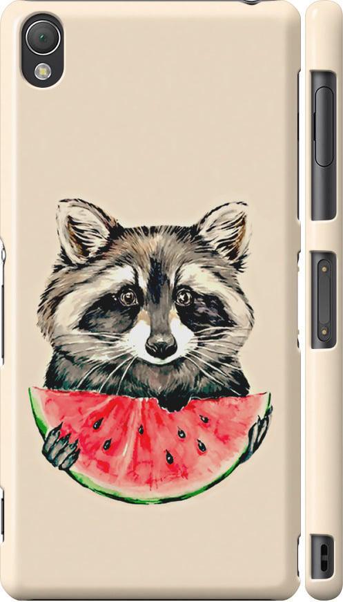 Чохол на Sony Xperia Z3 D6603 Єнотик з кавуном (4605c-58-42517) Чохол на Sony Xperia Z3 D6603 Єнотик з кавуном (4605c-58-42517)