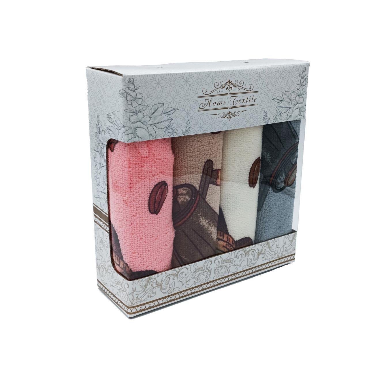 Набір рушників для кухні SUNROZ Круасан мікрофібра 35x70 см 4 шт. (LR-269)