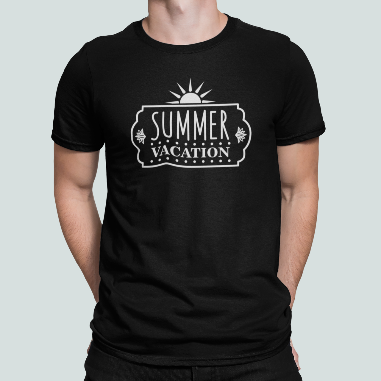 Футболка мужская Stedman с надписью "Summer Vacation" L Черный (ПН458-3)