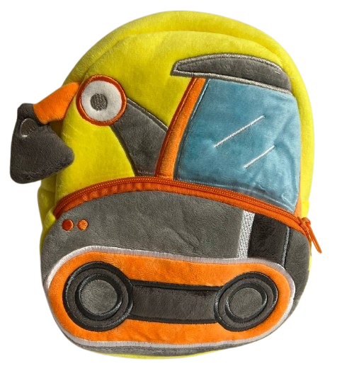 Рюкзак детский плюшевый Kakoo Экскаватор 2-3 года (1143)