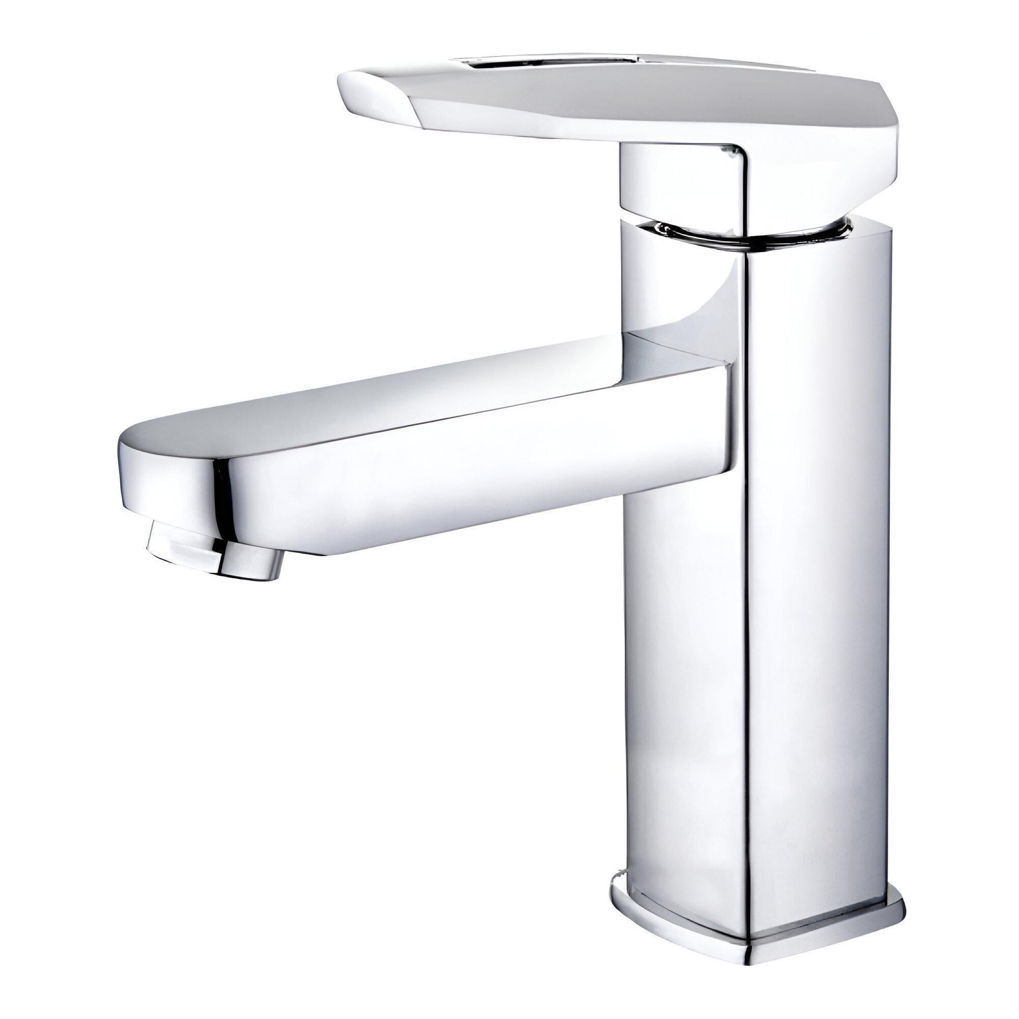 Смеситель для умывальника Wezer NOF1 однорычажный короткий излив алюминий Хром (SQ-1046471)