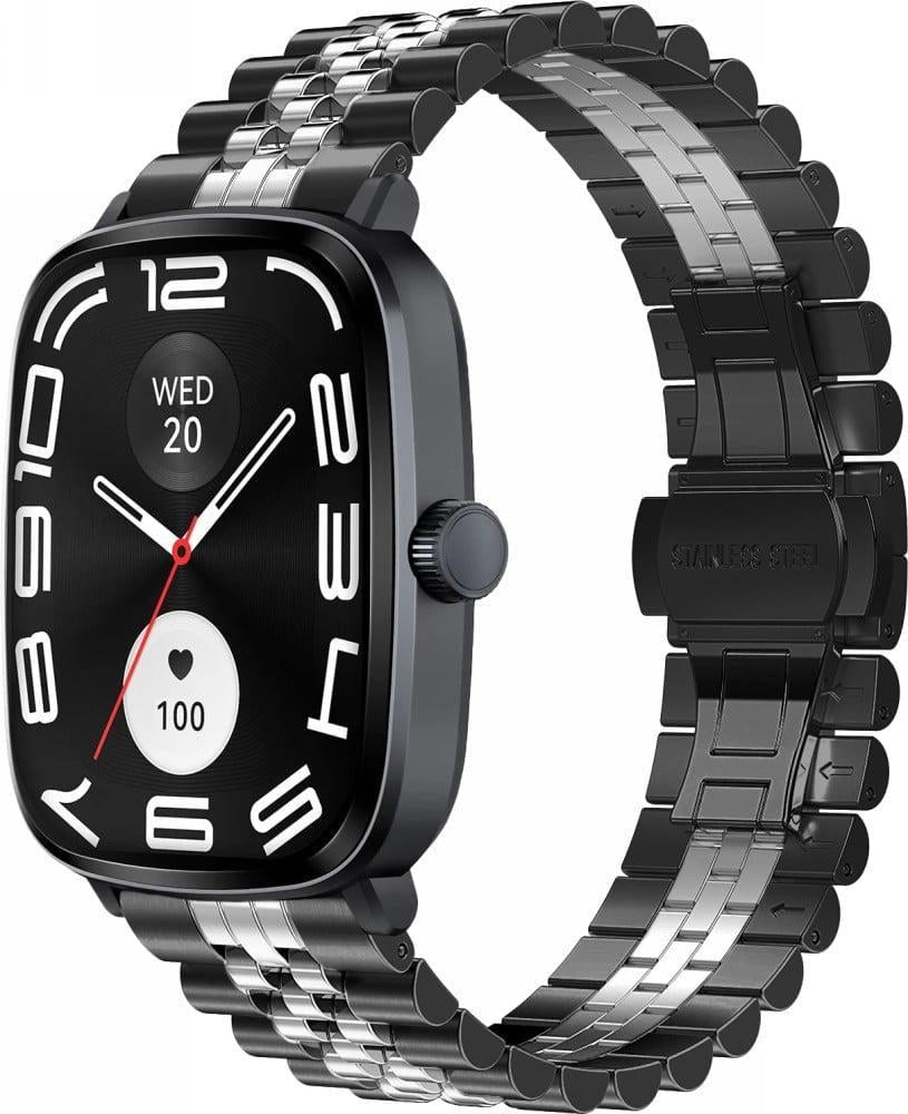 Браслет металевий Stech Line для Haylou RS5 LS19 Black Silver (40897-03)