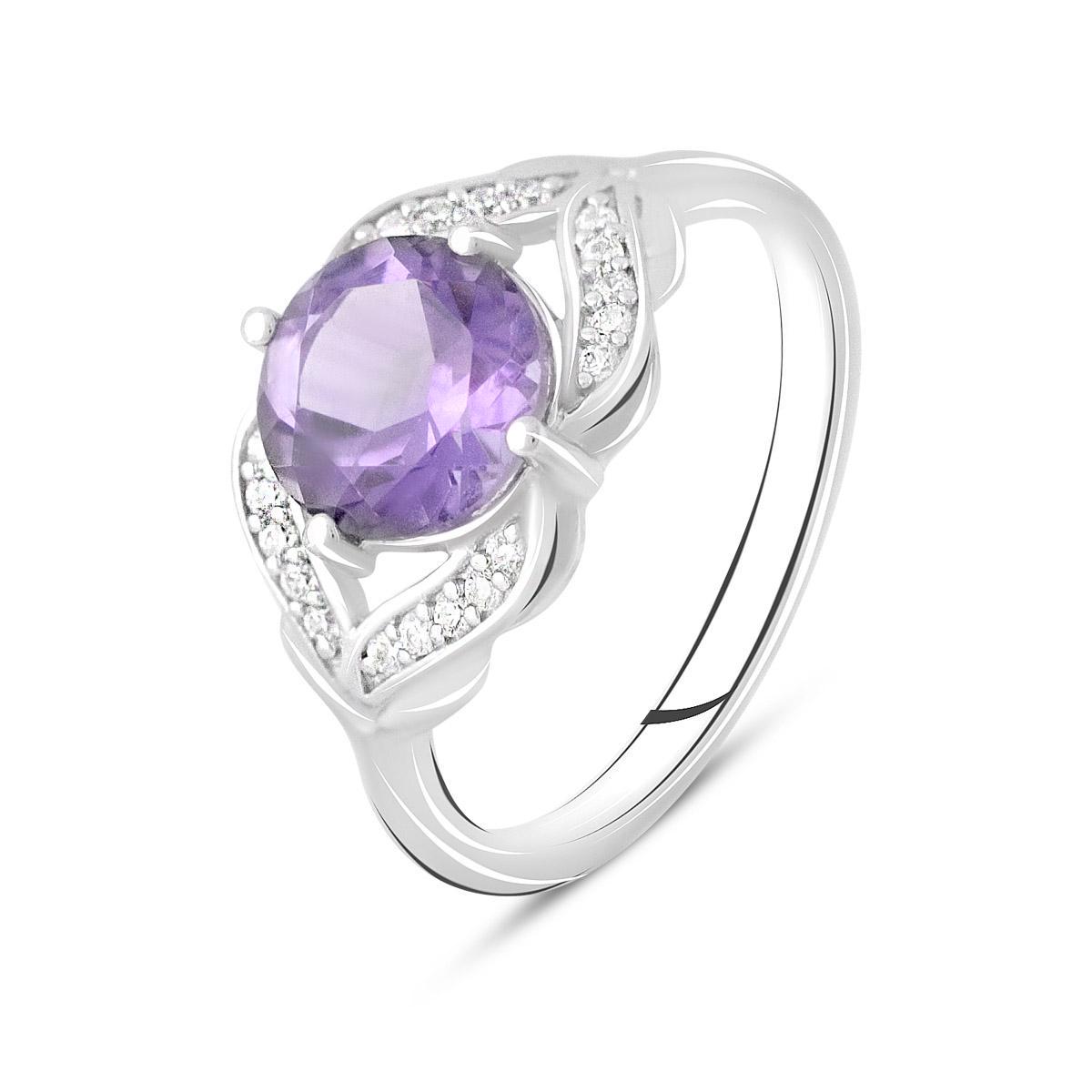 Кольцо серебряное с натуральным аметистом 1,875 ct 2,92 г р. 17 (2108757)