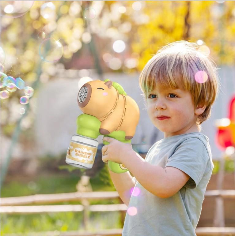 Пистолет игрушка для детей Капибара для мыльных пузырей от батареек ААА автоматический - фото 3 Пистолет игрушка для детей Капибара для мыльных пузырей от батареек ААА автоматический - фото 3