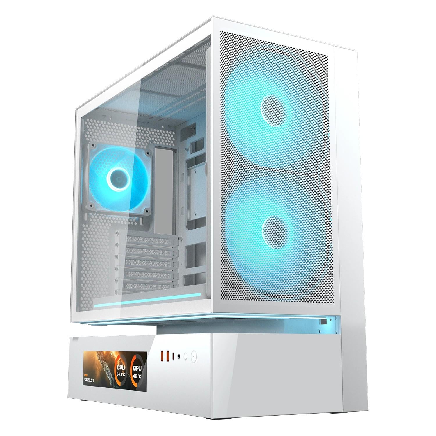 Корпус для ПК Cougar CFV235 Mesh Vision Midi-Tower PSU ATX/MicroATX/Mini-ITX/CEB ARGB LCD White (35227228)