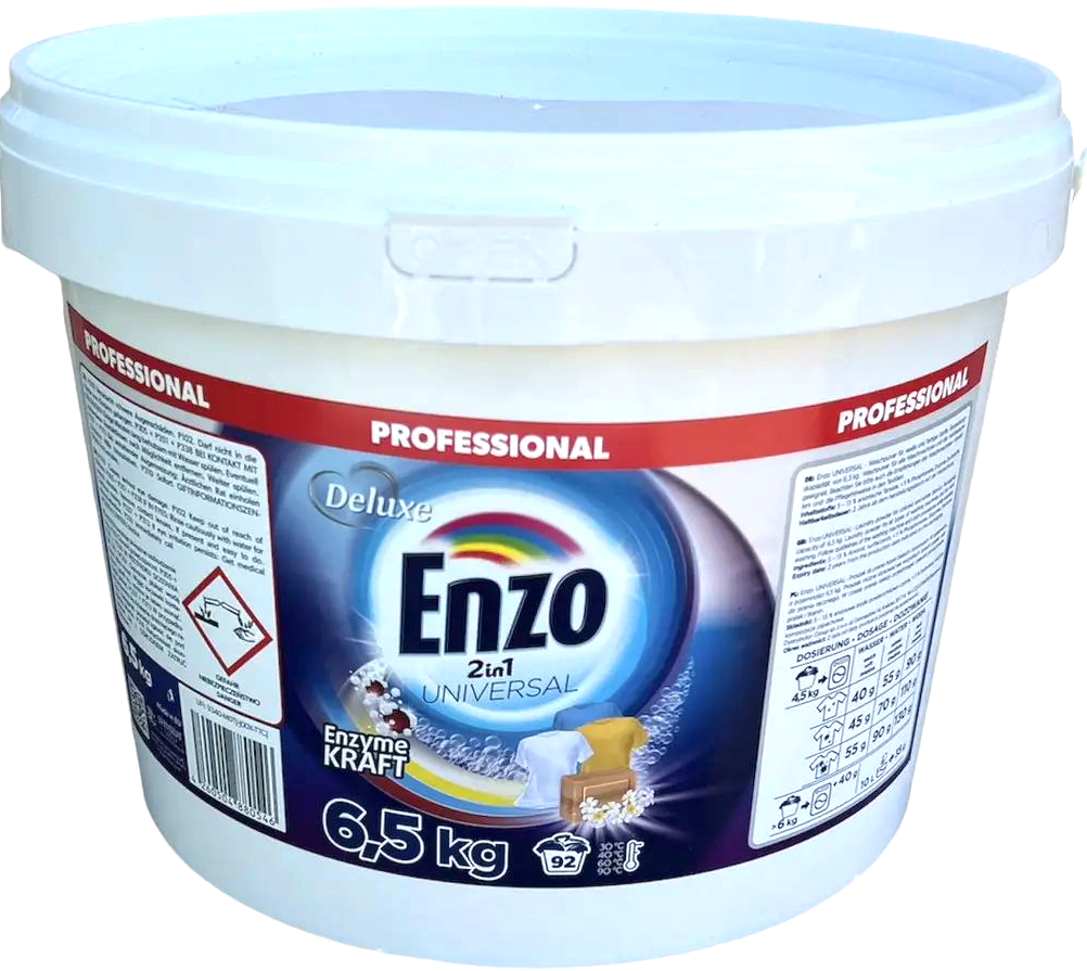 Стиральный порошок Deluxe Enzo 2in1 Universal 6,5 кг 92 цикла стирки (17342) Стиральный порошок Deluxe Enzo 2in1 Universal 6,5 кг 92 цикла стирки (17342)
