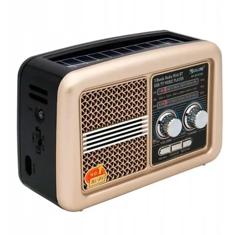 Радиоприемник Golon Solar Bluetooth RX-BT978S с фонариком MP3 и Bluetooth проигрывателем и солнечной панелью (25602516) - фото 5 Радиоприемник Golon Solar Bluetooth RX-BT978S с фонариком MP3 и Bluetooth проигрывателем и солнечной панелью (25602516) - фото 5