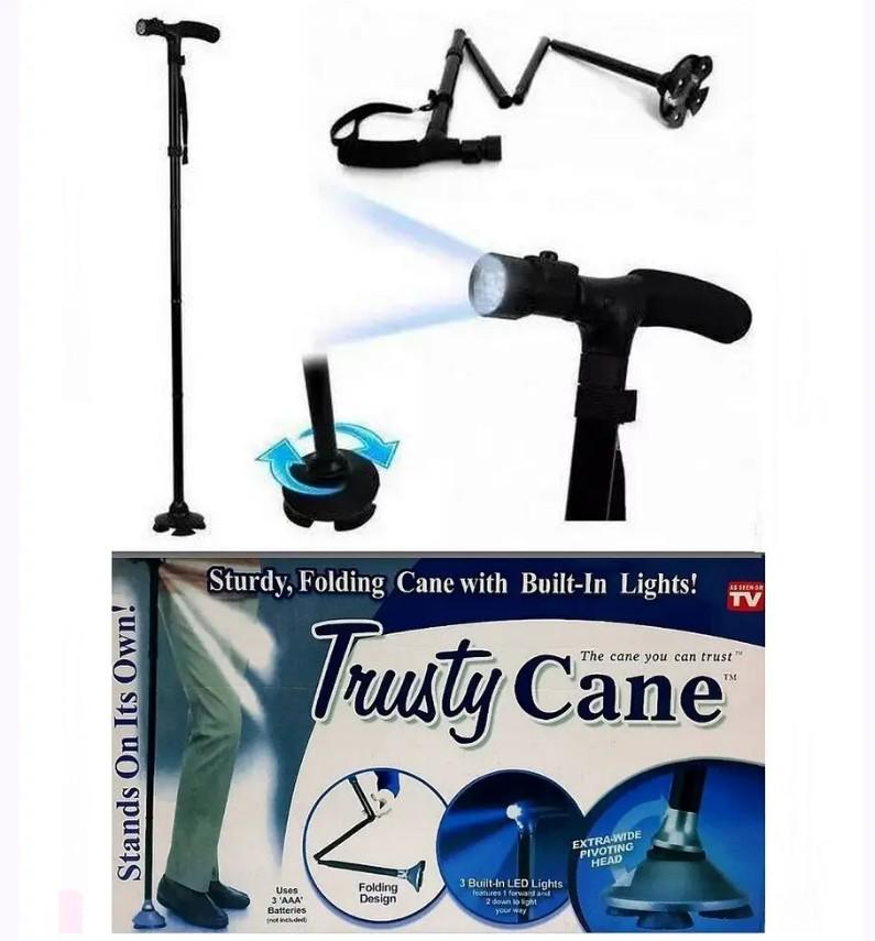Трость телескопическая Trusty Cane со светодиодным фонариком и устойчивой опорой - фото 2 Трость телескопическая Trusty Cane со светодиодным фонариком и устойчивой опорой - фото 2