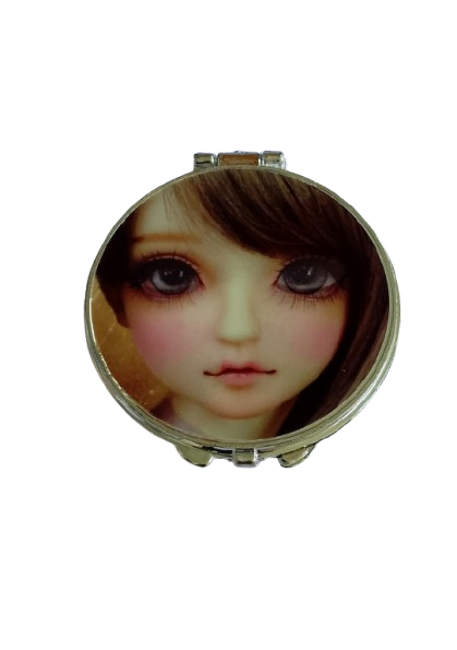 Зеркало круглое Х1-109 складное в пластиковой оправе 7,5х6 см (3322)