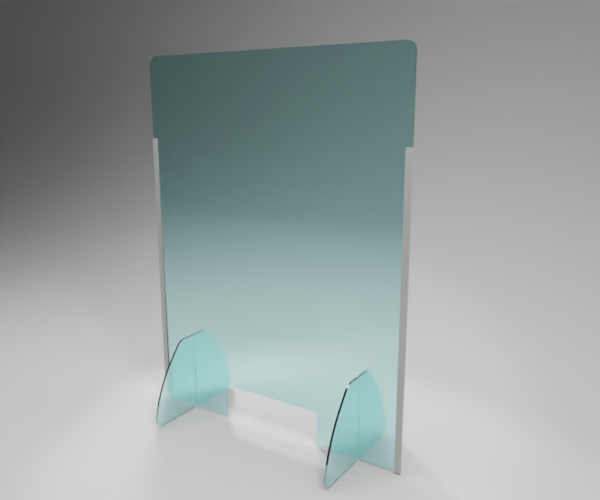 Защитный экран кассовой зоны БРТ вертикальный 900х700 мм - фото 2