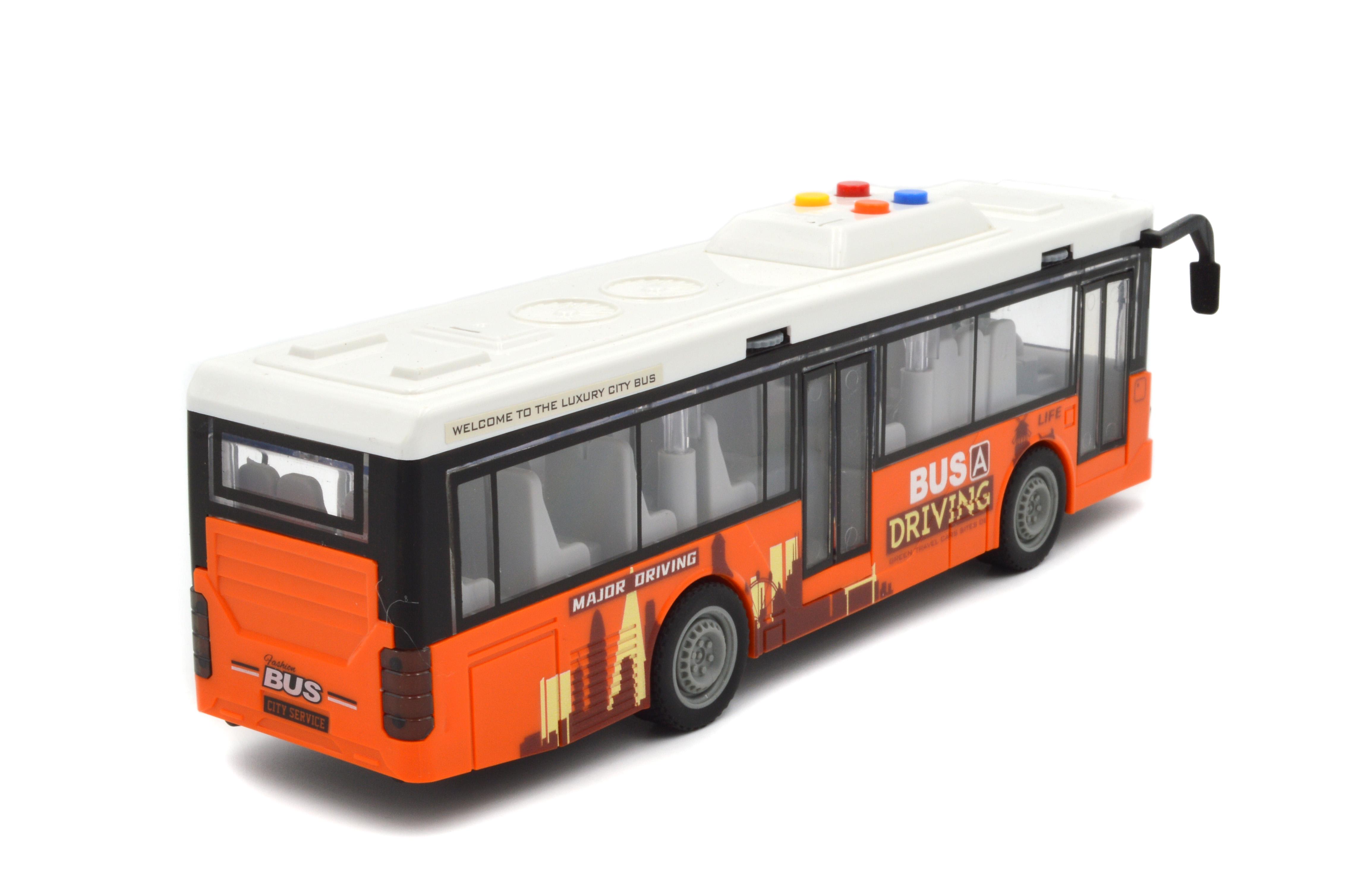 Автобус игрушечный JS120A инерция звук свет открываются двери - фото 4