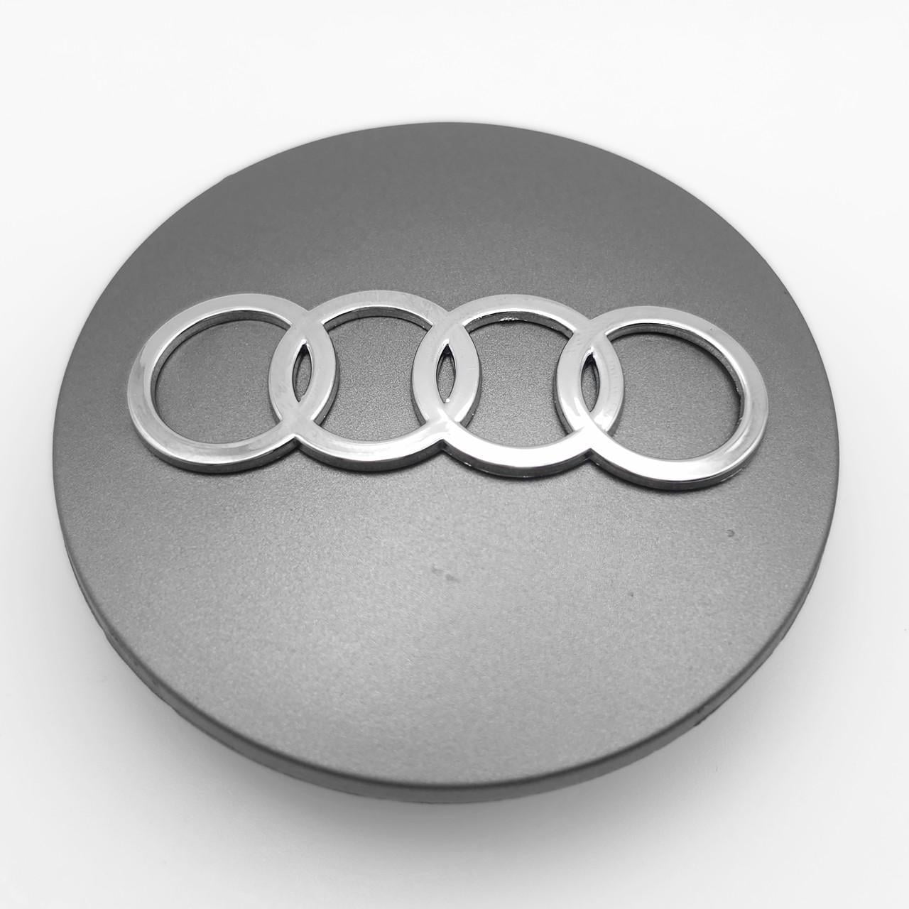 Колпачок заглушка ступицы колеса Audi 68 мм Серый/Хром (3009780138)