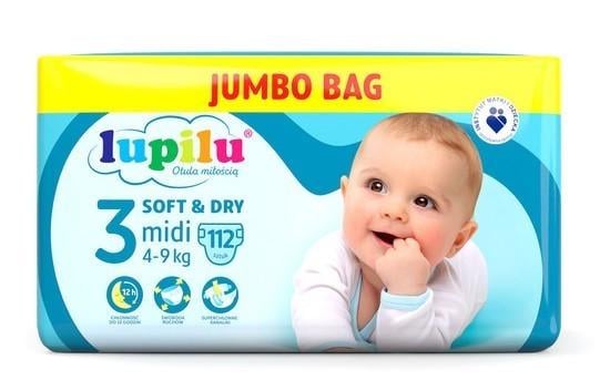 Підгузки дитячі Lupilu soft & dry Jumbobag р. 3 Midi/вага 4-9 кг 112 шт. (1678377237)