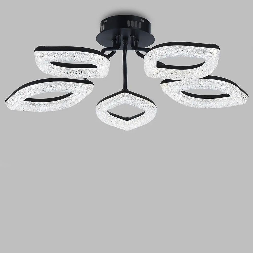 Люстра потолочная светодиодная Light House SC-19171/5C BK 2,4G 80W 670х170 мм Черный