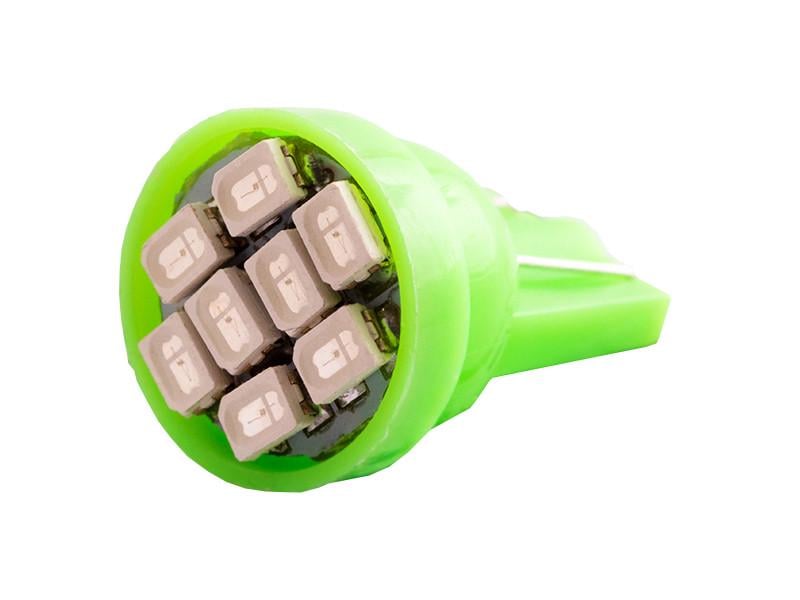 Автолампа светодиодная T10 W5W 12 В SMD1206-8led Зеленый (495)