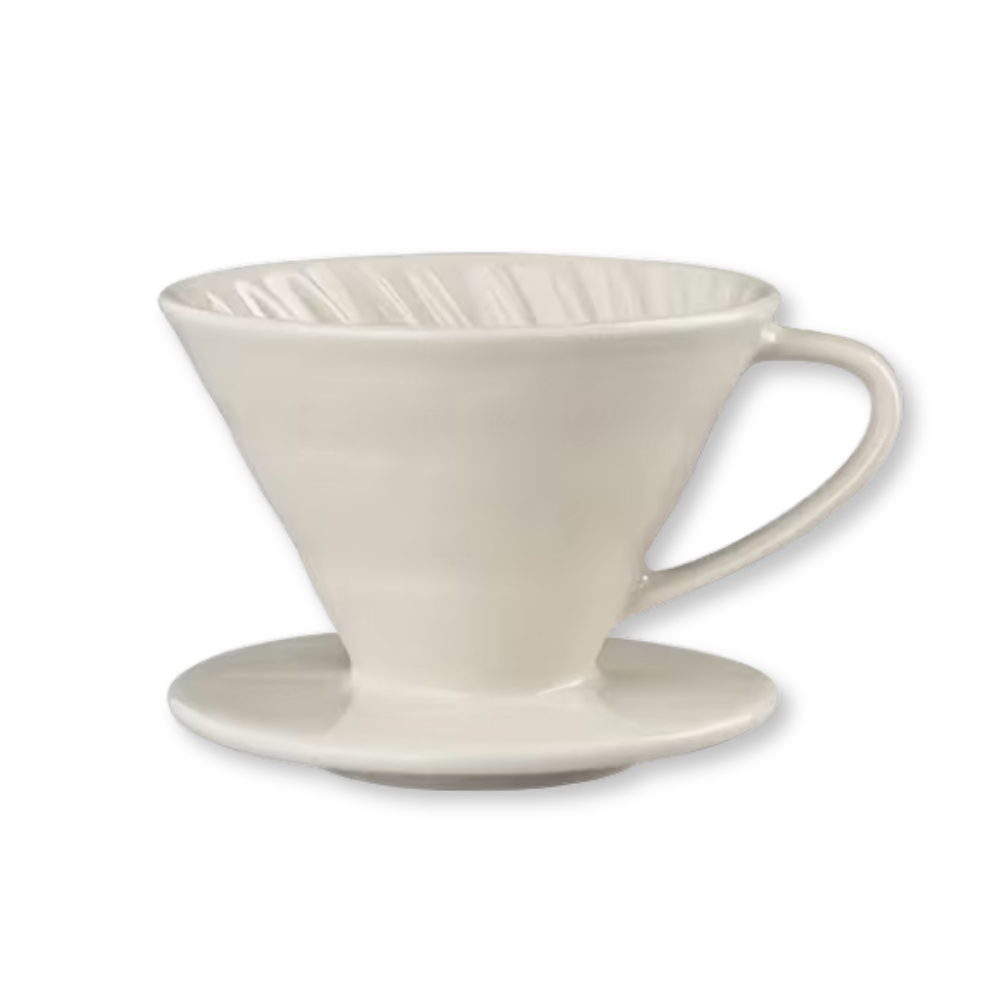 Воронка керамическая кофейная Pour-Over V60 10 см Бело-кремовая (4066)