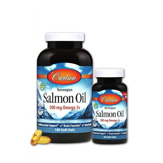 Жир лосося Carlson Labs Norwegian Salmon Oil 500 мг 180+50 Soft Gels