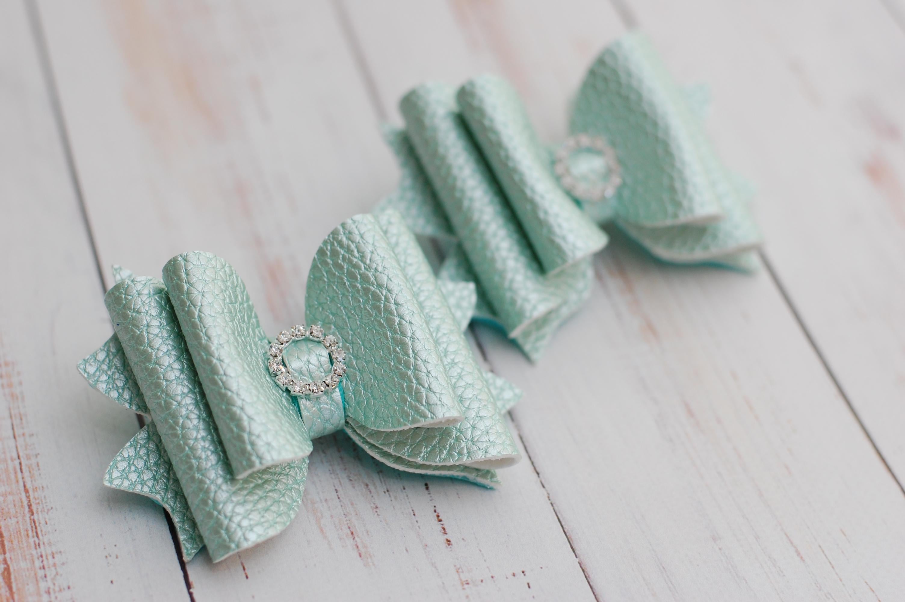 Бантики для волос на резинке детские Мятный (281 Об)