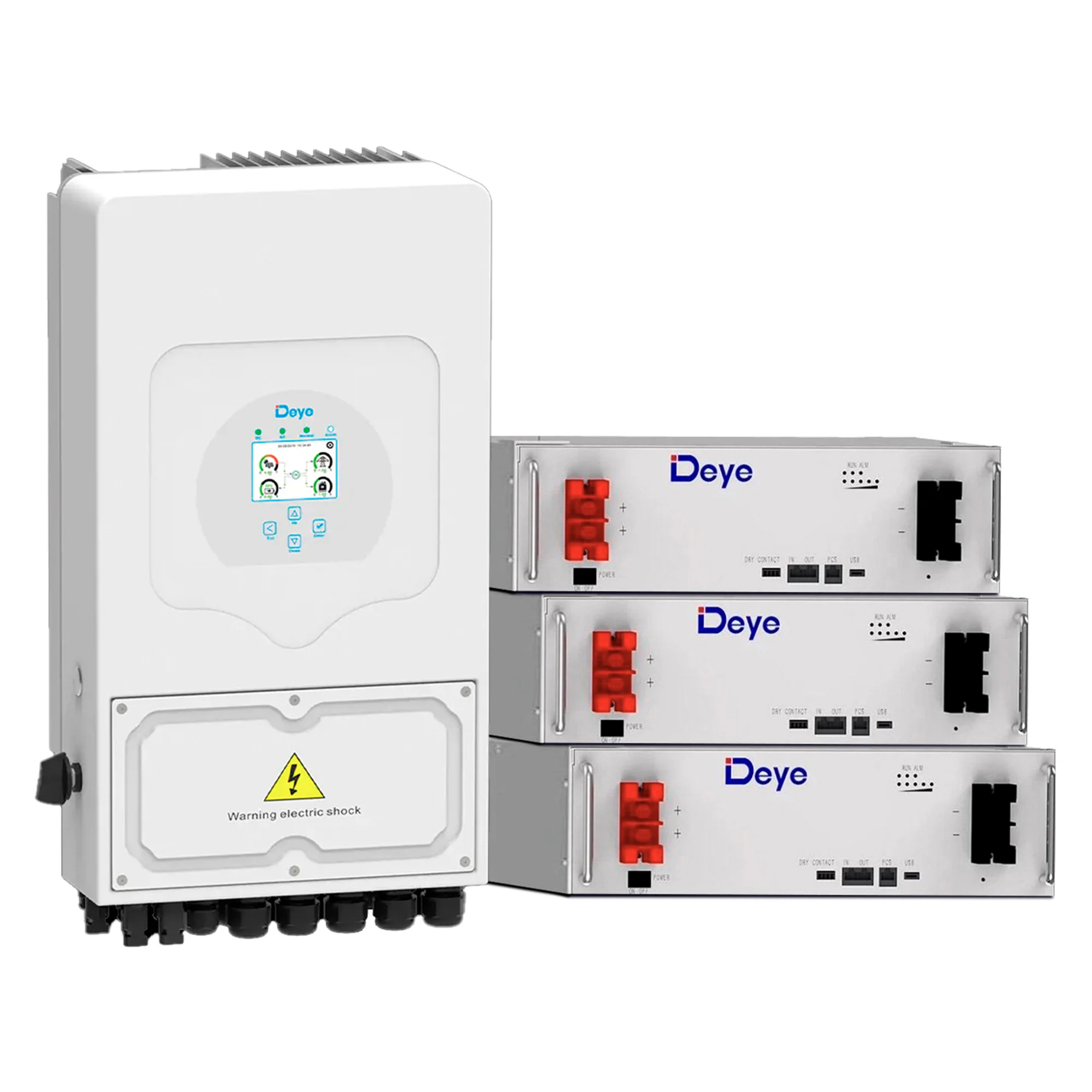 Комплект автономного энергоснабжения Deye 6 кВт с Deye 15,34 кВт/ч SUN-6K-SG03LP1-EU и 3 SE-G5.1 Pro-B (Deye6kW_15.34kWh)