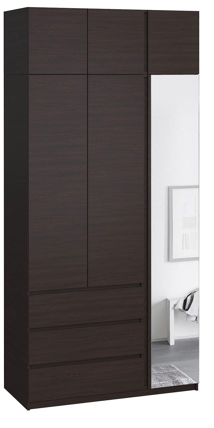 Шкаф с антресолью и зеркалом Мастер Форм Брайт правосторонний 1200х520х2400 мм Венге магия (32381) - фото 1 Шкаф с антресолью и зеркалом Мастер Форм Брайт правосторонний 1200х520х2400 мм Венге магия (32381) - фото 1