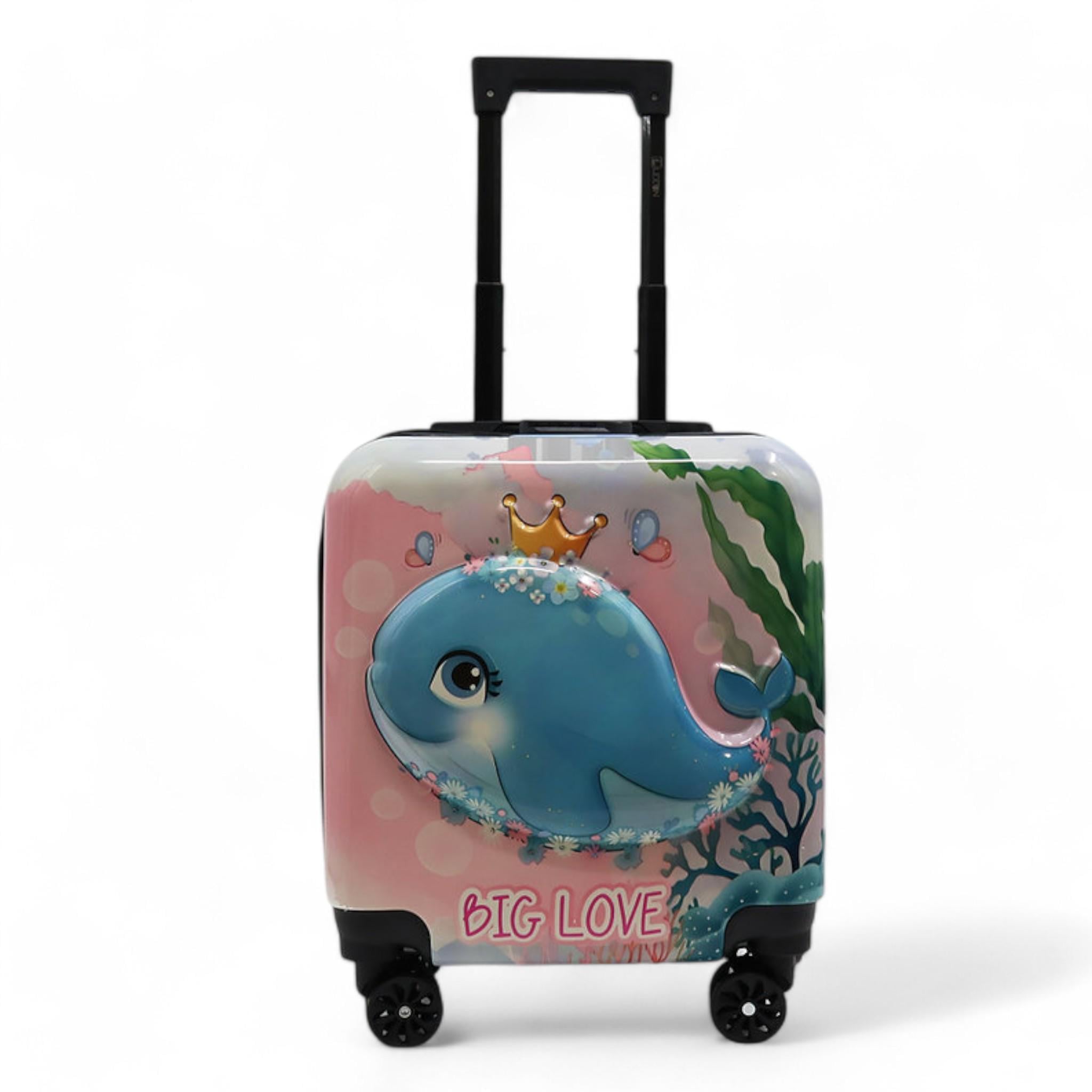 Чемодан детский H&H Little Sea Whale ABS-пластик на 4 колесиках с кодовым замком 35 л (S_D-29)