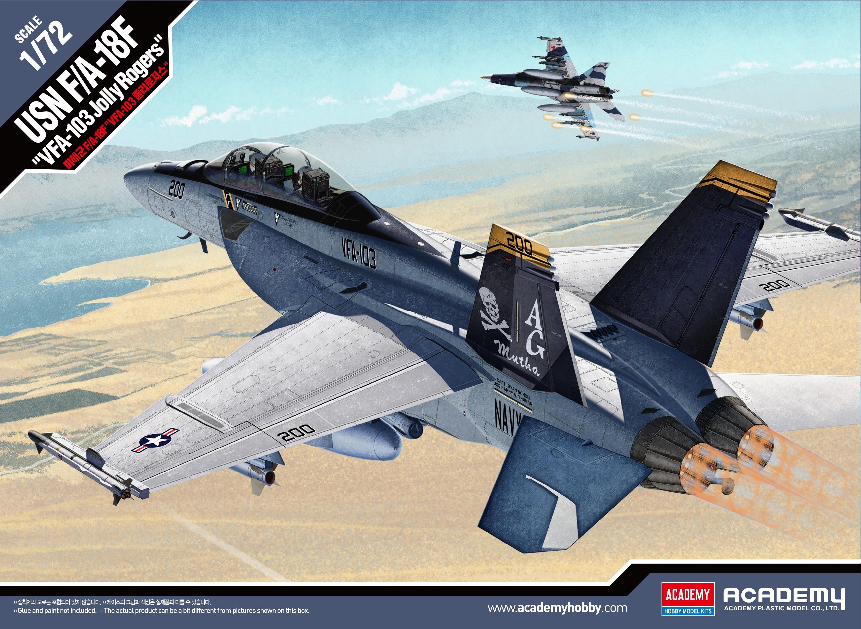 Збірна модель Academy USN F/A-18F VFA-103 Jolly Rogers 1:72 (12535) MCP - фото 1