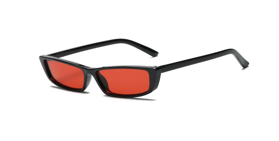 Очки винтажные солнцезащитные Кошачий глаз Черный с красным