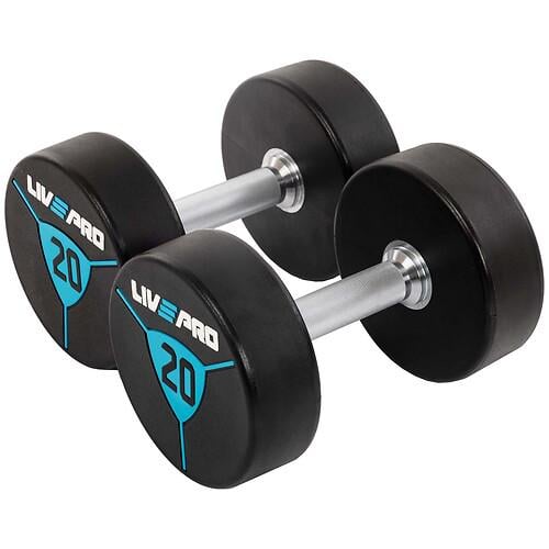 Гантели цельные профессиональные LiveUp LP8000-20 с полиуретановым покрытием 2х20 кг 2 шт. (31492894) Гантели цельные профессиональные LiveUp LP8000-20 с полиуретановым покрытием 2х20 кг 2 шт. (31492894)