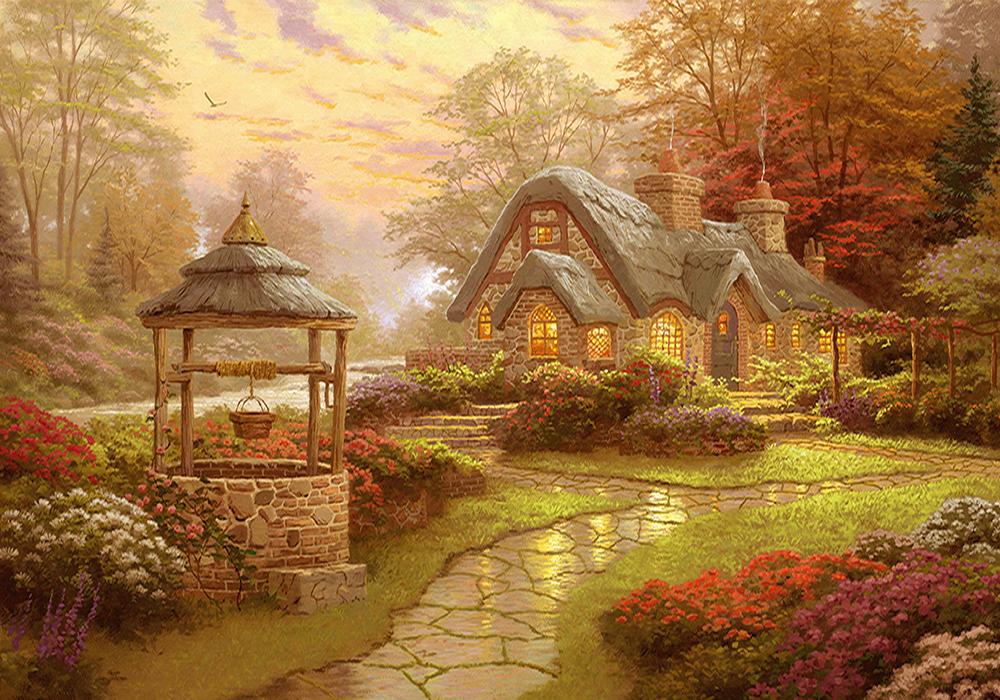 Алмазная мозаика Emerald Craft Домик с клумбами 40x30 см (21127)