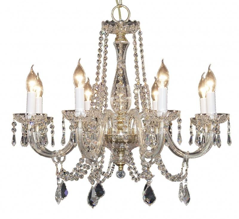 Люстра свеча подвесная прованс хрустальная Brille CR-607L/8GP
