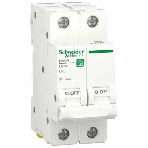Автоматический выключатель 2-п. RESI9 20A C 6kA SCHNEIDER ELECTRIC C2