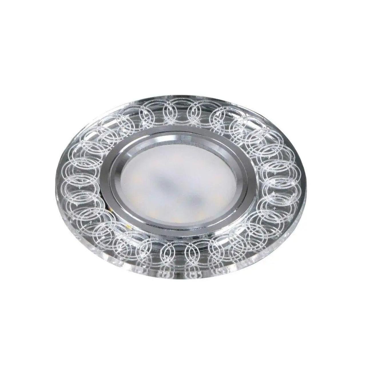 Точечный светильник Sirius круглый под лампу GU5.3 с LED-подсветкой 4000K Хром (Л LA 2108 C)