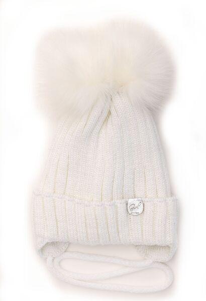 Шапка детская для девочек Амалия D904 флис 48-52 см Белый