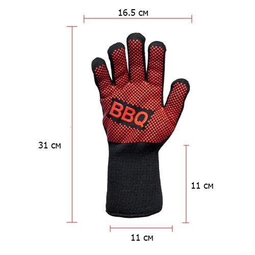 Рукавичка жаростійка для гриля/барбекю двостороння Black/Red (928167) - фото 3 Рукавичка жаростійка для гриля/барбекю двостороння Black/Red (928167) - фото 3