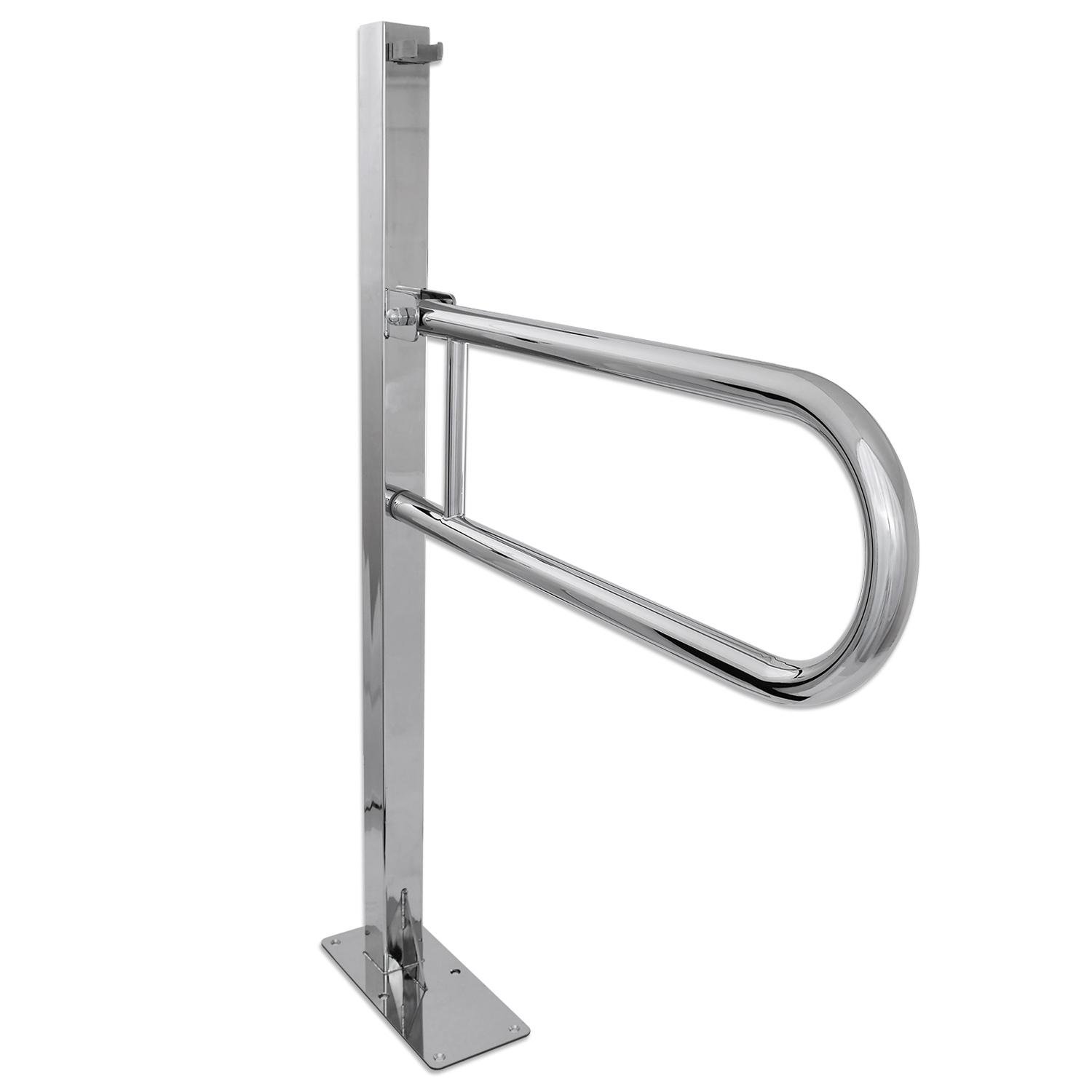 Поручень откидной для санузла Laris напольный из нержавеющей стали Хром (147-127-42002005)