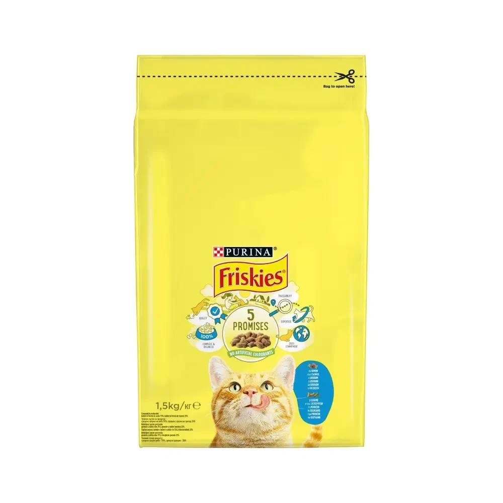 Сухий корм для котів Friskies лосось та овочі 1,5 кг (7613033923562)