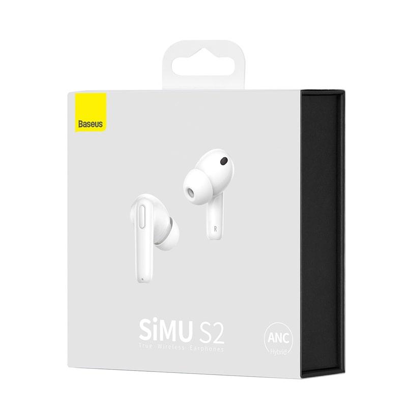 Наушники Bluetooth Baseus SIMU ANC True Wireless Earphones S2 NGS2-0G White (0fa54b22) - фото 3