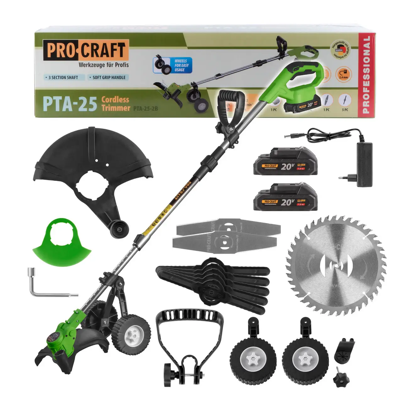 Коса акумуляторна Procraft PTA25 2 акб (030275)