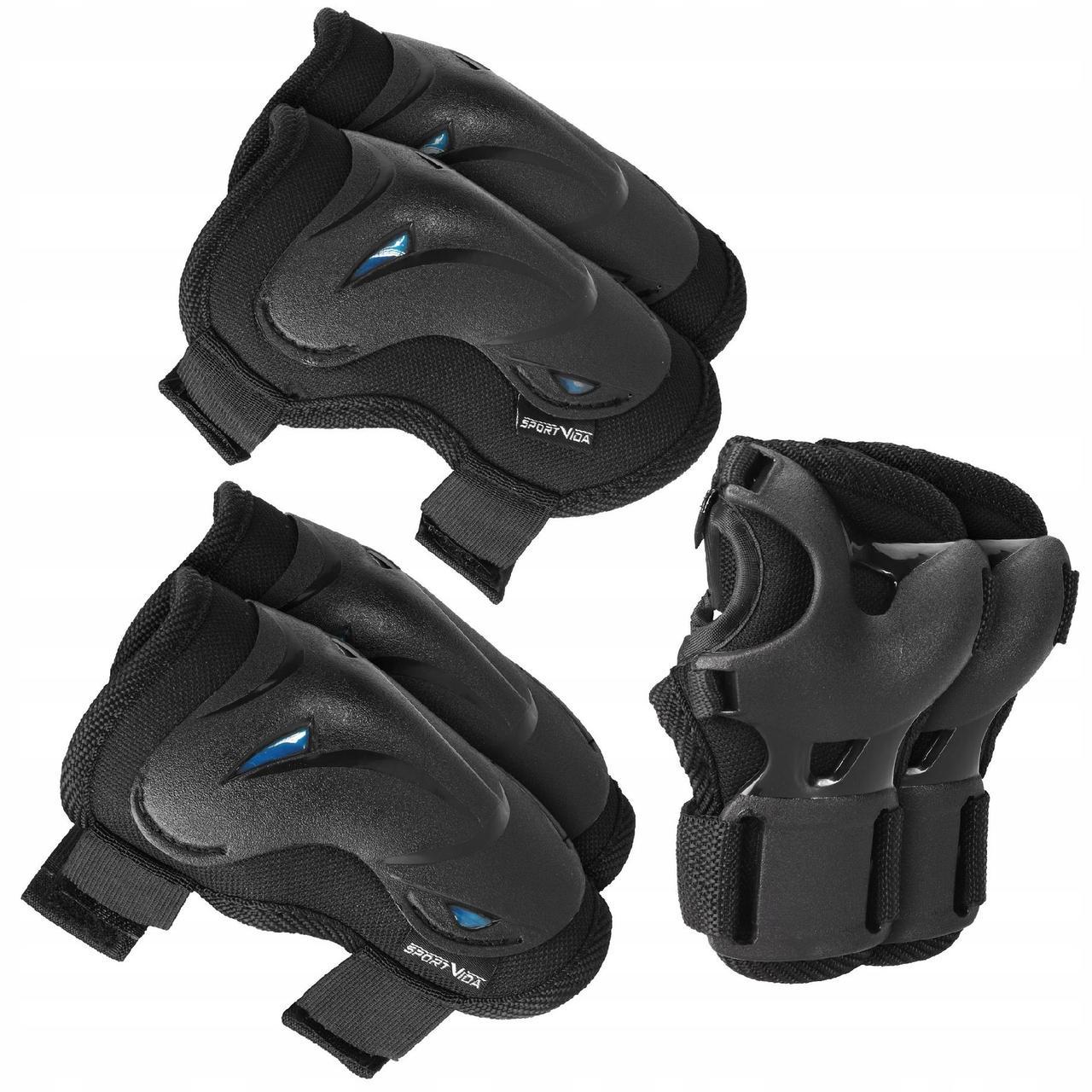 Комплект защитный SportVida 3в1 SV-KY0003-M M Black/Blue