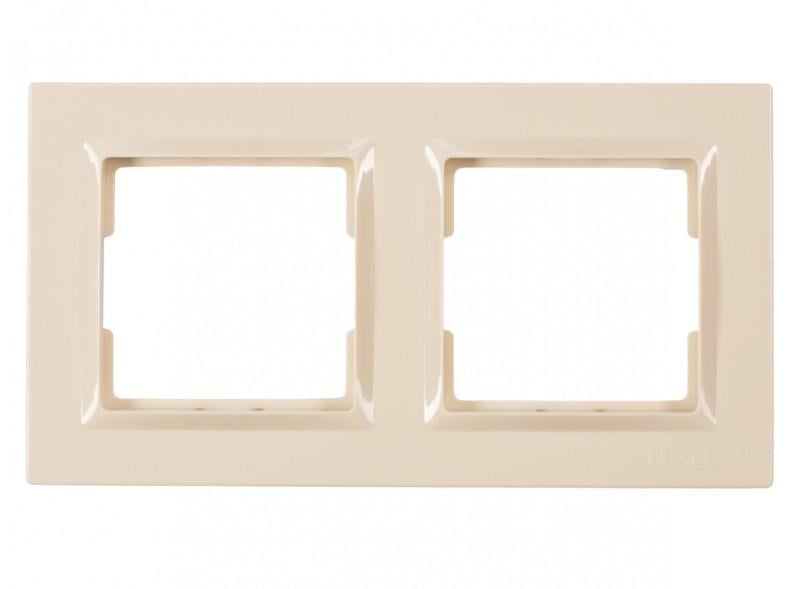 Рамка двомісна горизонтальна Luxel JAZZ 9322 Кремовий (00000038508)