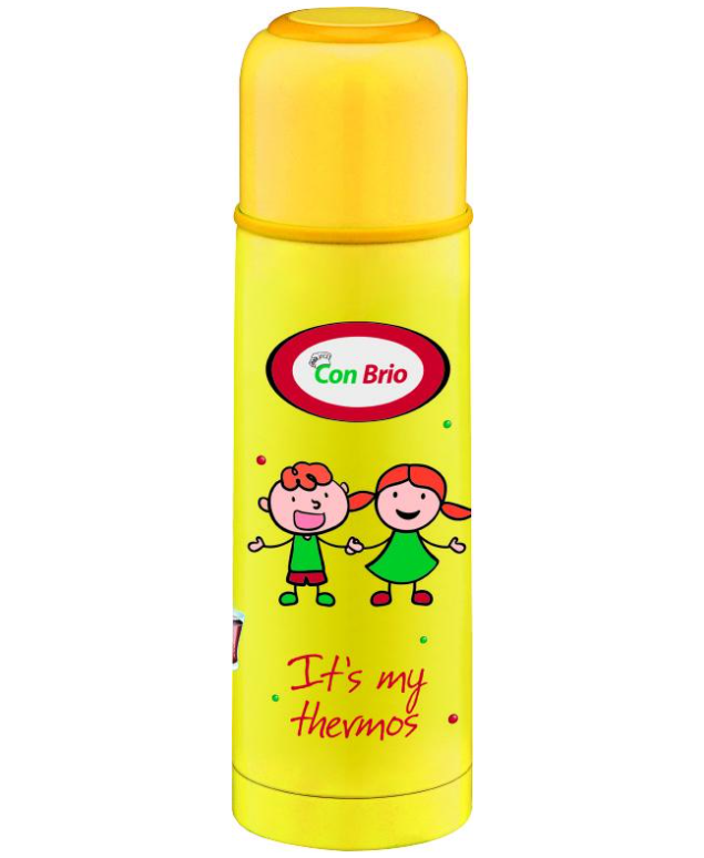 Термос питьевой Con Brio из нержавеющей стали 0,35 л Желтый (CB-344)